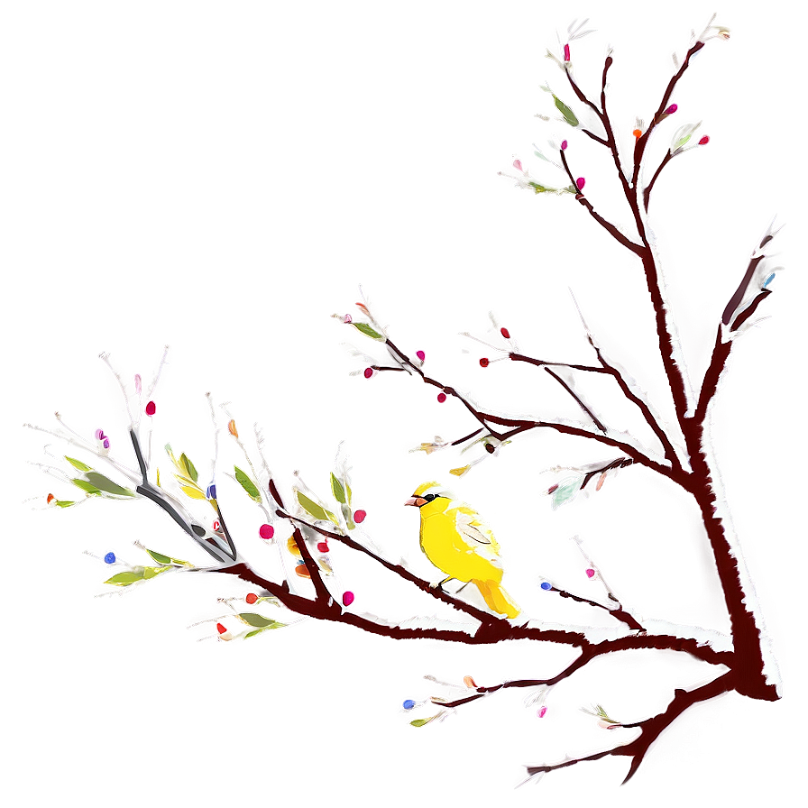 Tree Branch With Birds Png 05252024