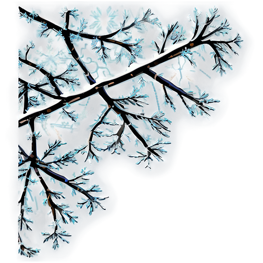 Tree Branch With Snowflakes Png Hng