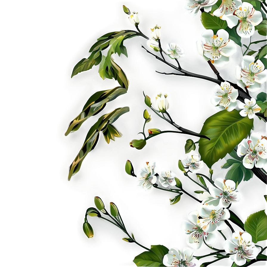 Tree Branches With Flowers Png Byk8