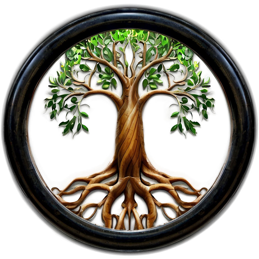 Tree Of Life In Circular Frame Png Bee