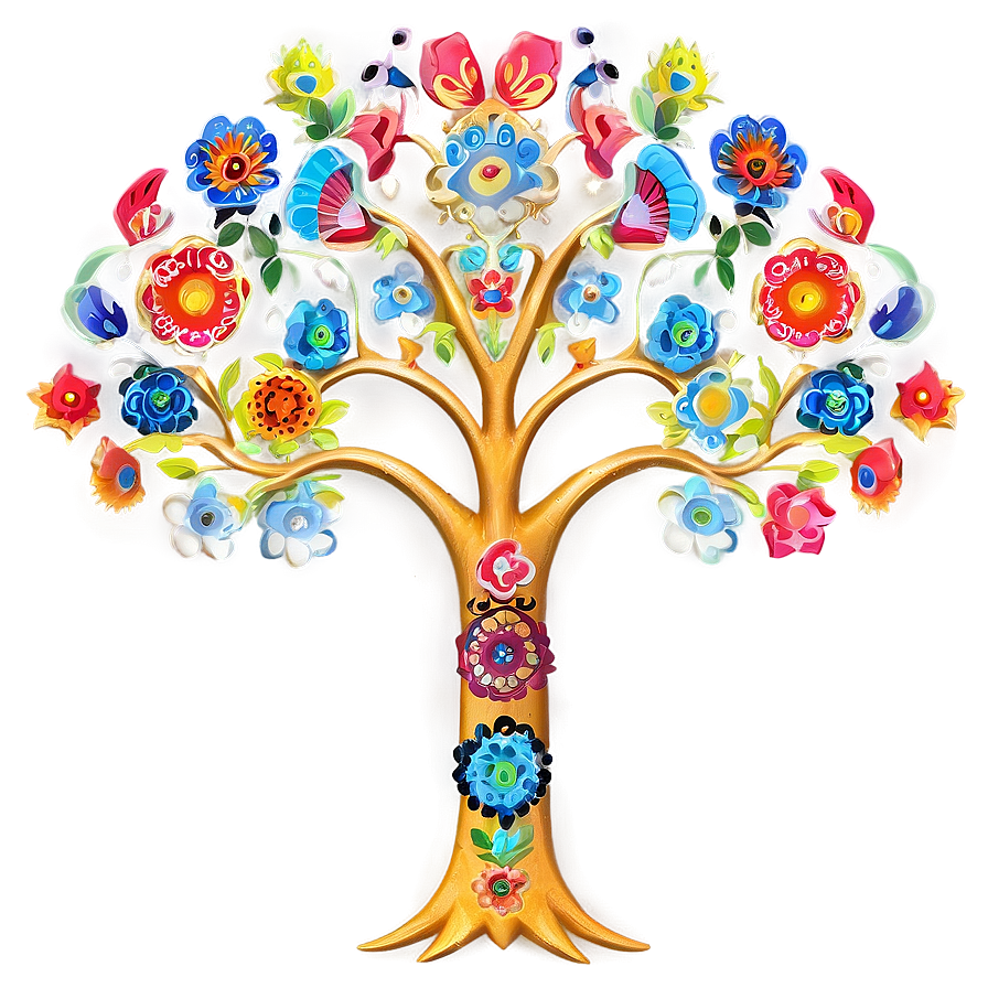 Tree Of Life In Folk Art Style Png Cqn