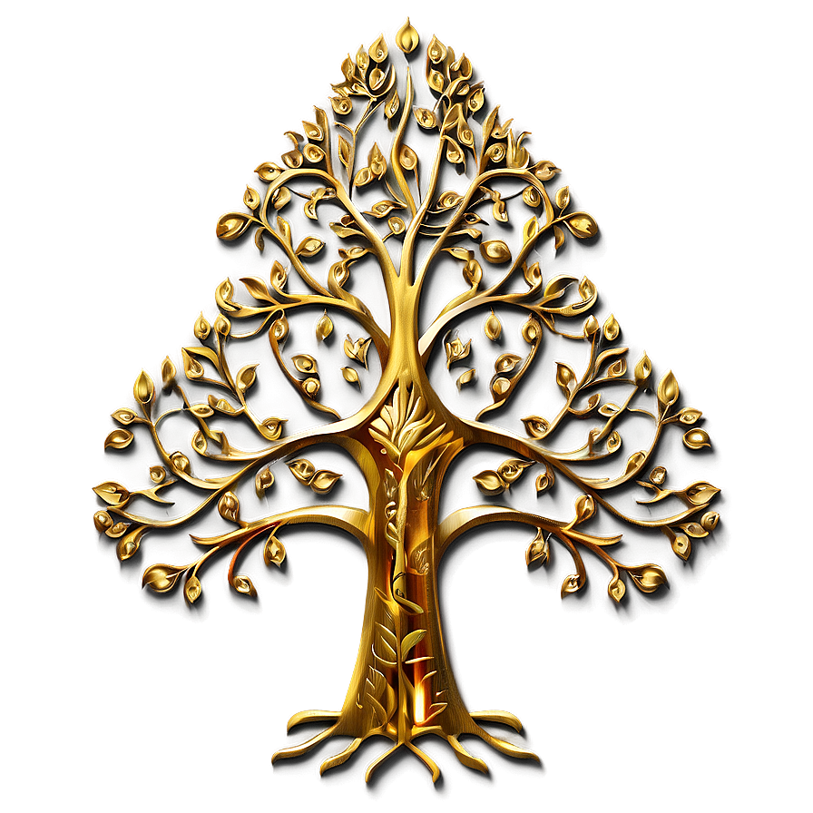 Tree Of Life In Golden Hue Png 50