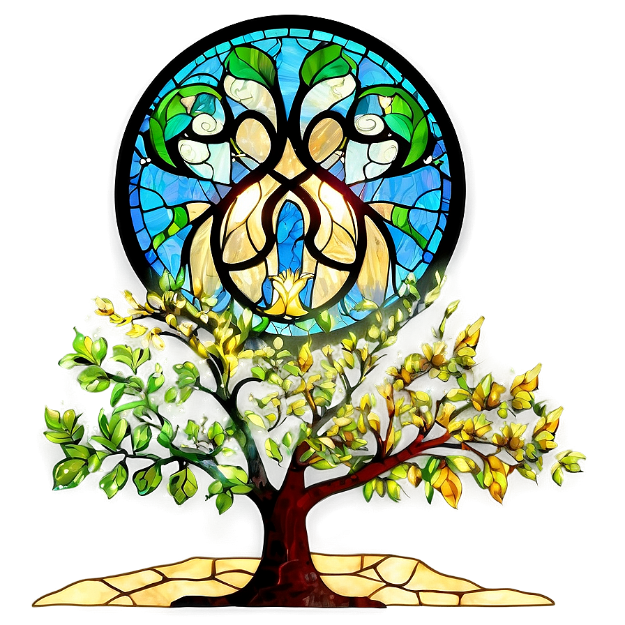 Tree Of Life In Stained Glass Style Png Hah59