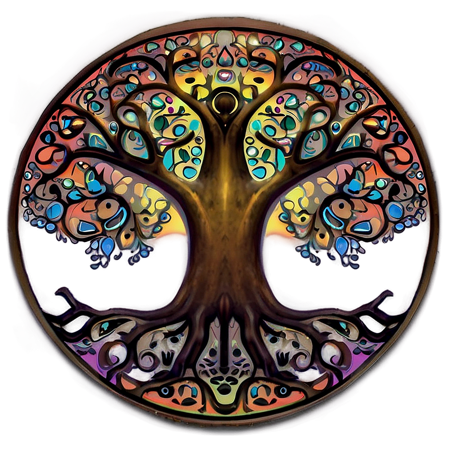 Tree Of Life In Sunset Colors Png Guc