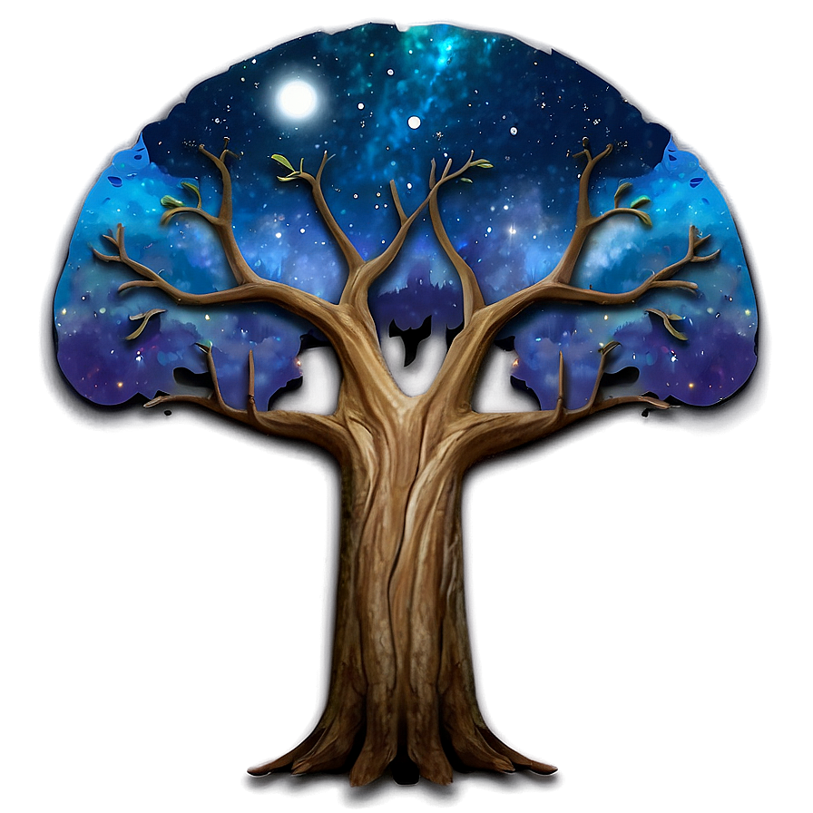 Tree Of Life Night Sky Background Png 95