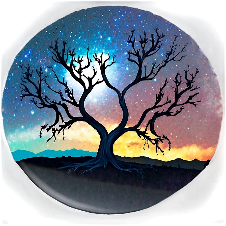 Tree Of Life Night Sky Background Png Bxp30