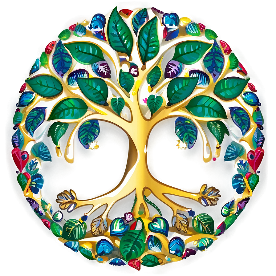 Tree Of Life With Heart Leaves Png 99