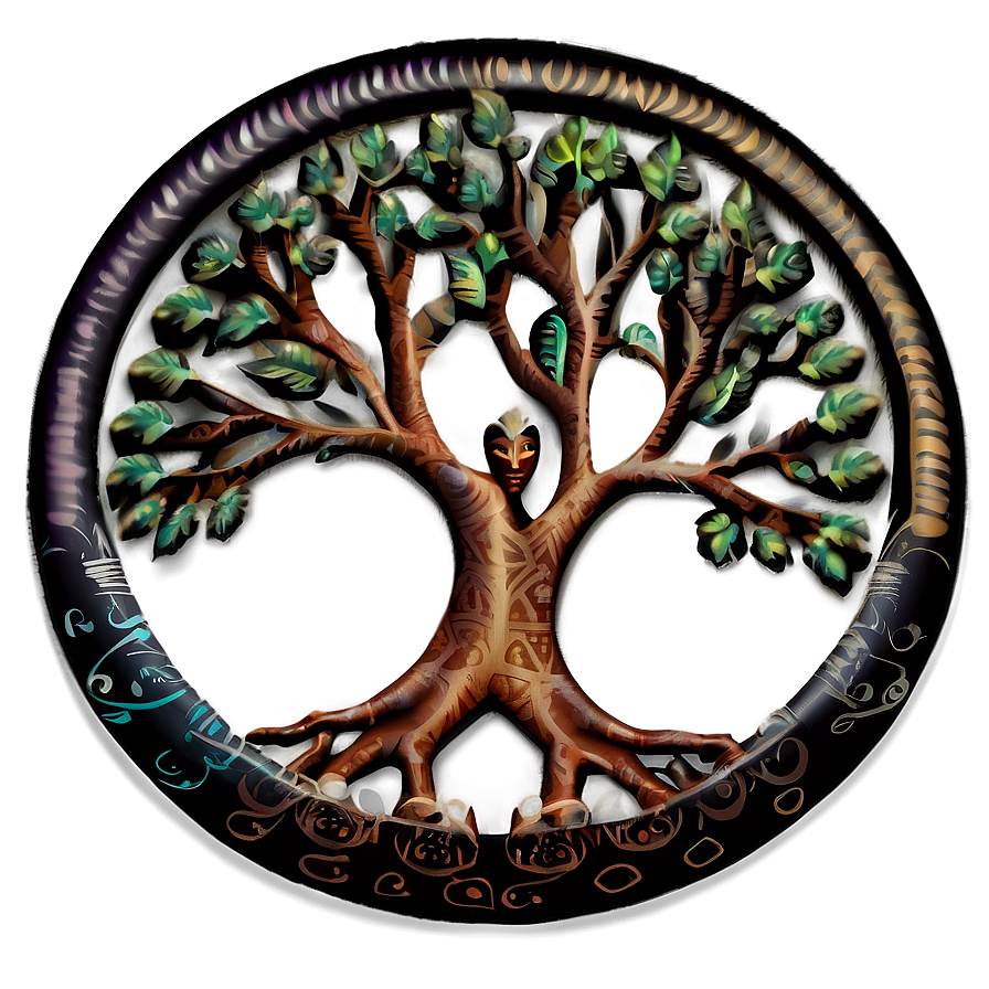 Tree Of Life With Tribal Marks Png Rvj20