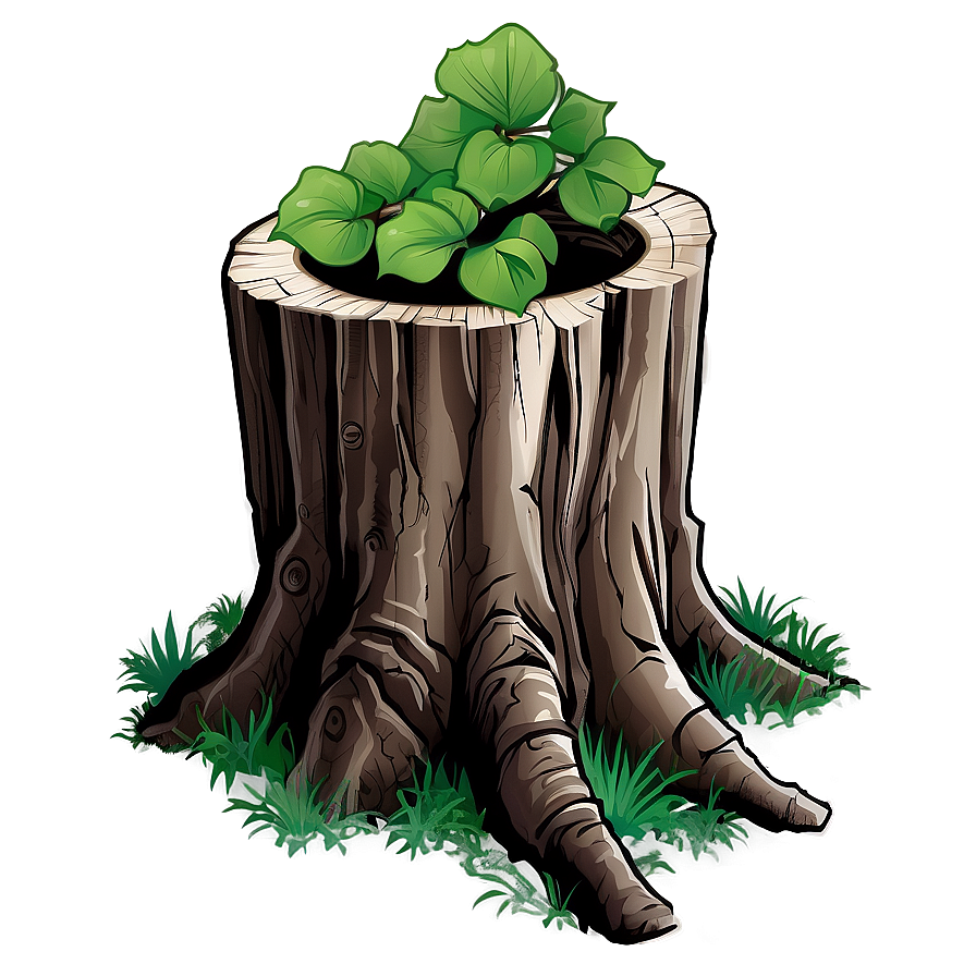 Tree Stump With Ivy Png Hld67