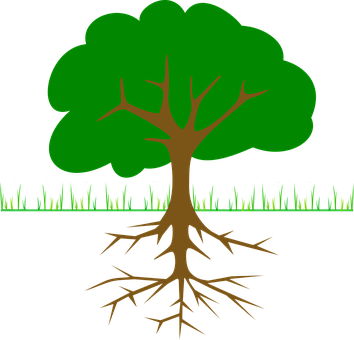 Tree_with_ Roots_ Vector_ Graphic