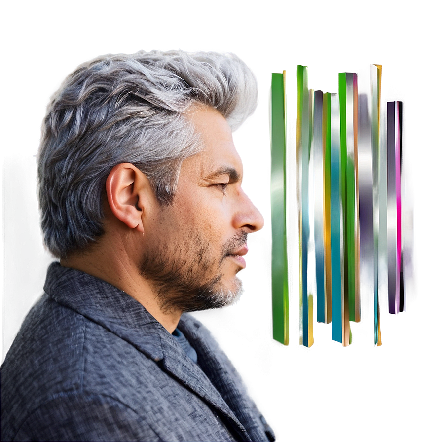 Trendy Gray Hair Png 06282024