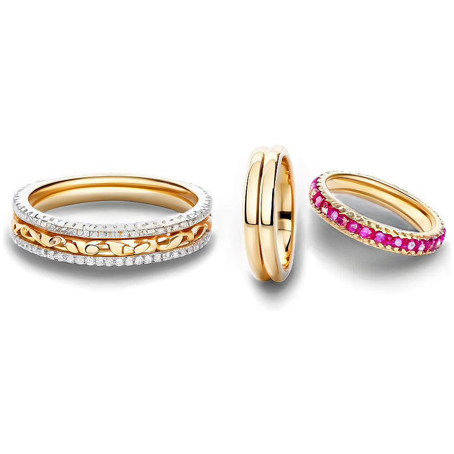 Trendy Stackable Rings Png Waf66