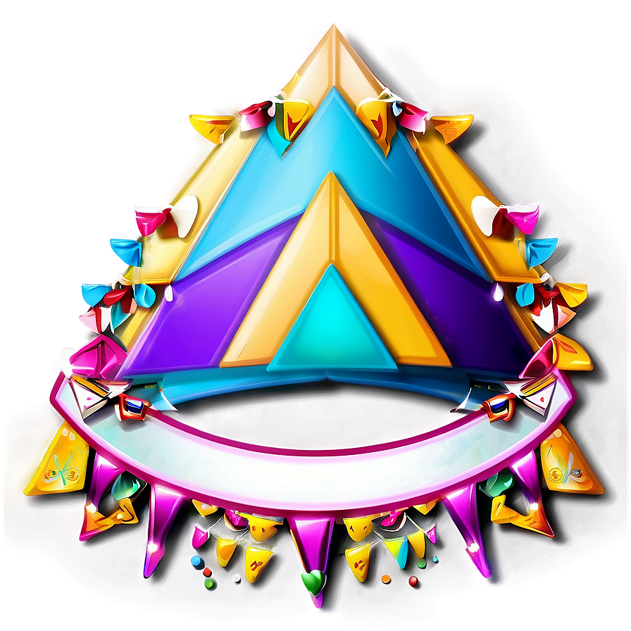 Triangle Banner With Pom Poms Png Ejr