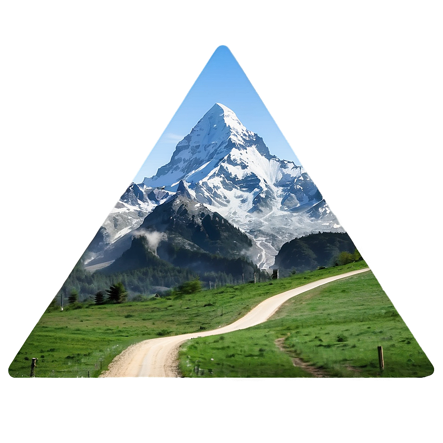 Triangle Mountain Landscape Png Qhd