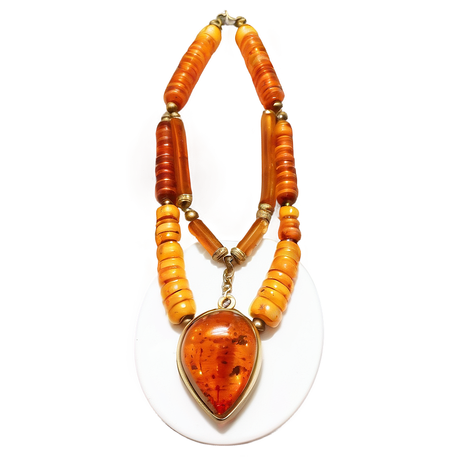 Tribal Amber Necklace Png Xvf96