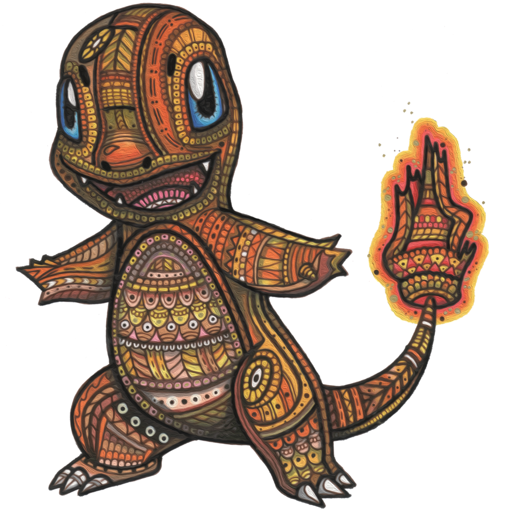 Tribal Art Charmander Illustration