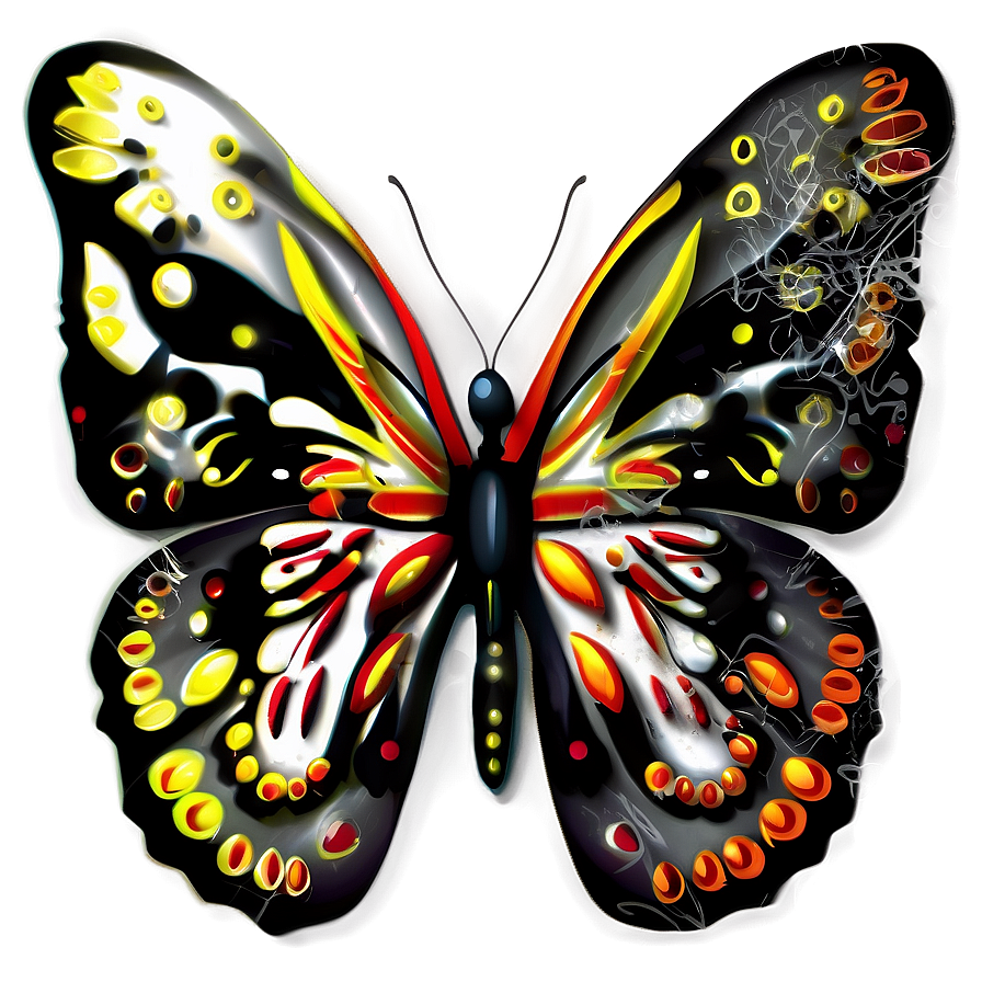 Tribal Black Butterfly Png 06252024