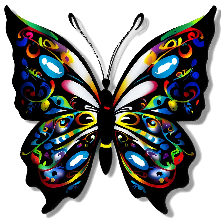 Tribal Black Butterfly Png Wsl1