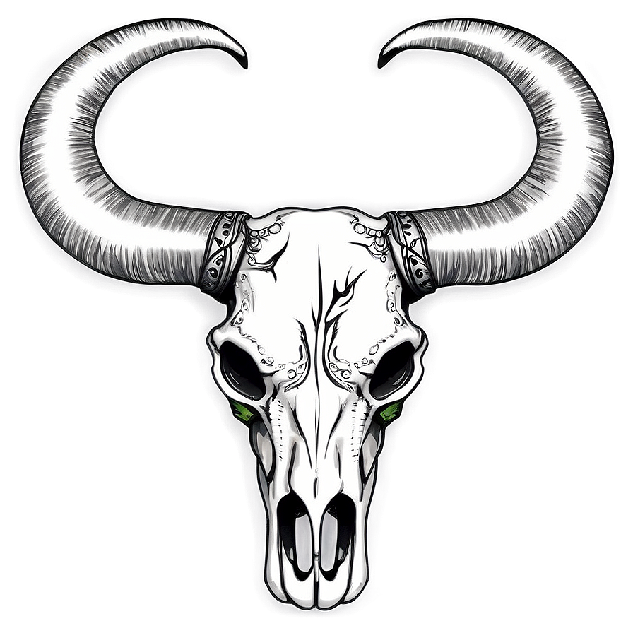 Tribal Bull Skull Design Png Psp