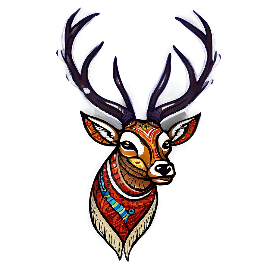 Tribal Deer Head Tattoo Png 49