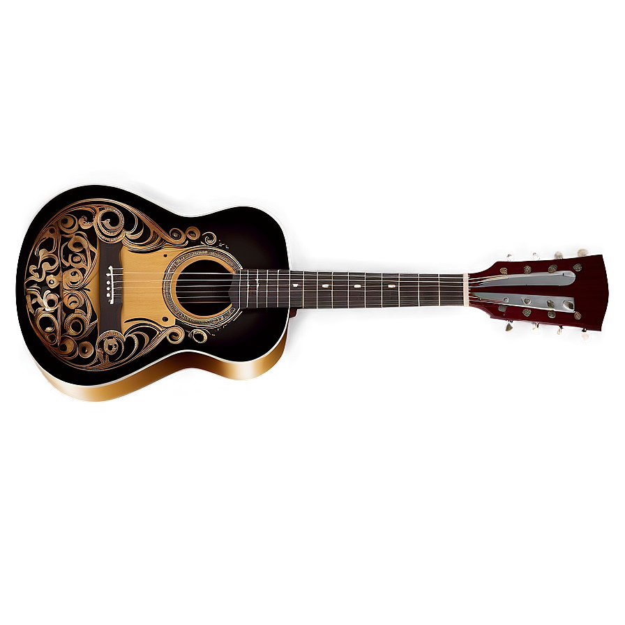 Tribal Design Acoustic Guitar Png 95