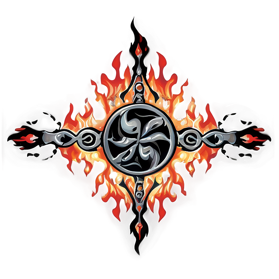 Tribal Flames Design Png 98