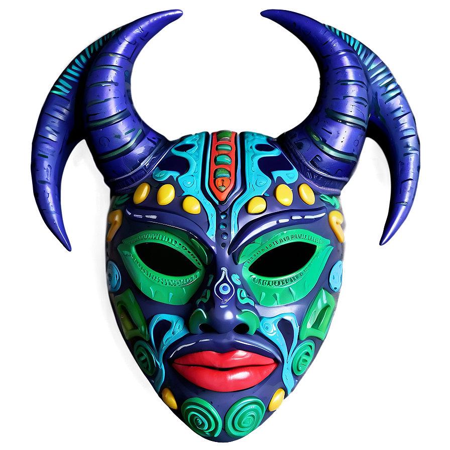 Tribal Mask Horns Png Qtg