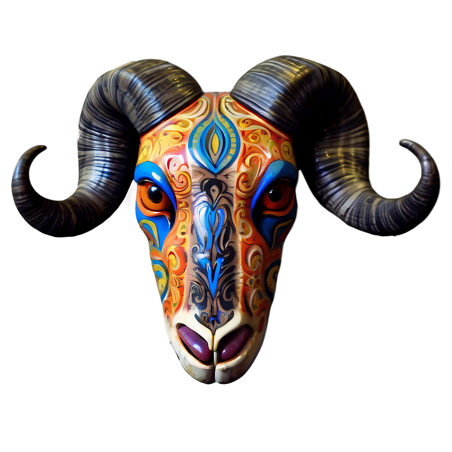 Tribal Ram Head Tattoo Png 7