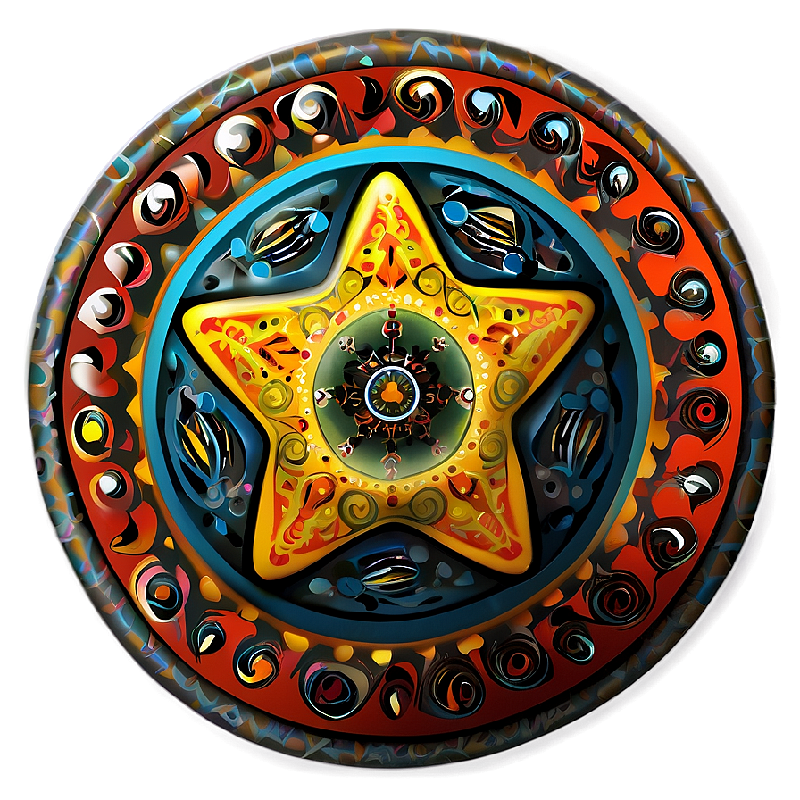 Tribal Rounded Star Png 41