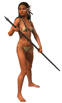 Tribal_ Warrior_ Woman_3 D_ Render