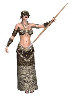 Tribal Warrior Woman3 D Model