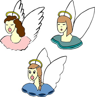 Trioof Cartoon Angels