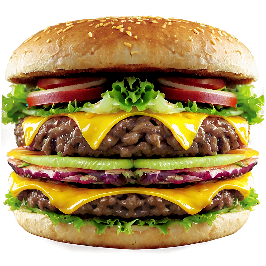 Triple Layer Cheeseburger Png 05242024