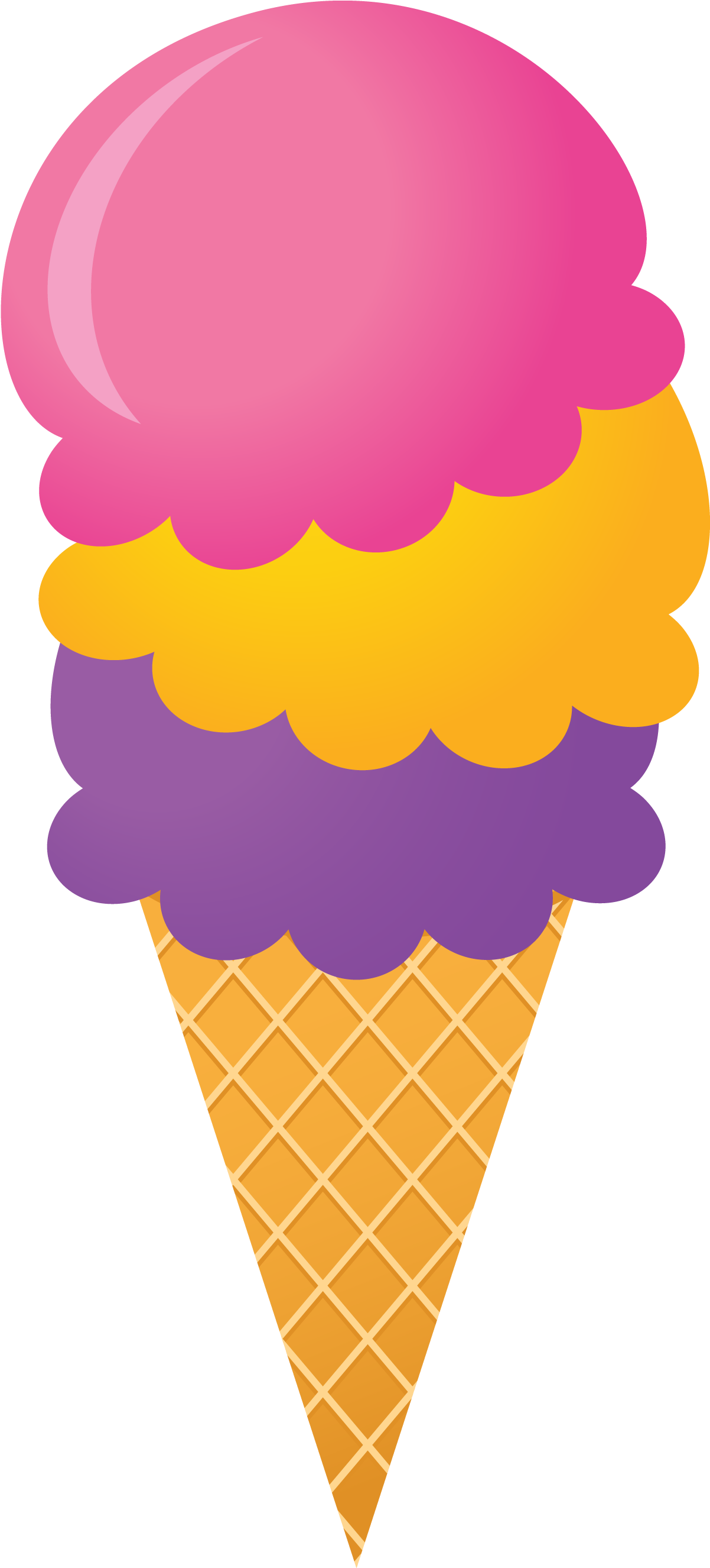 Triple Scoop Ice Cream Cone