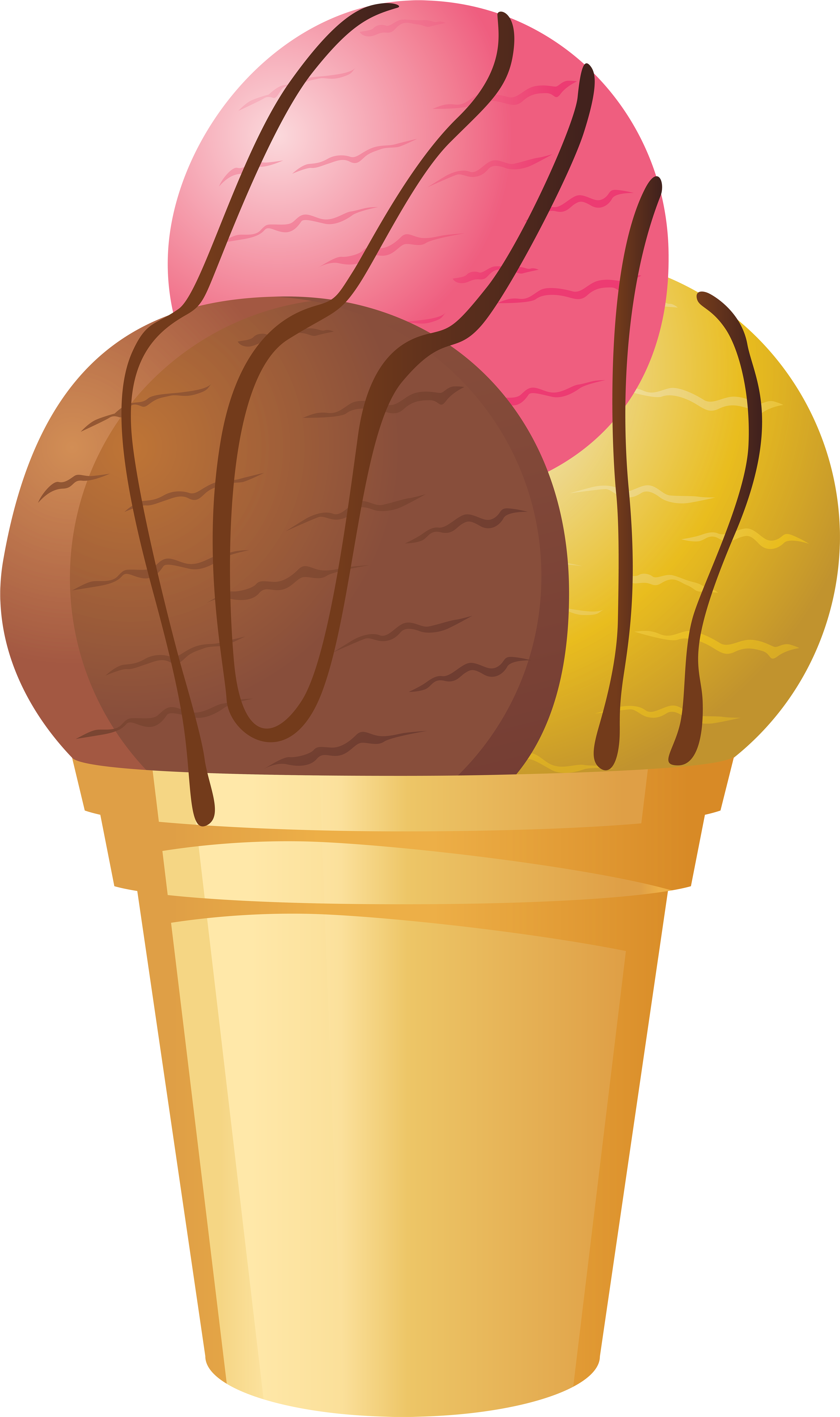 Triple Scoop Ice Cream Cone