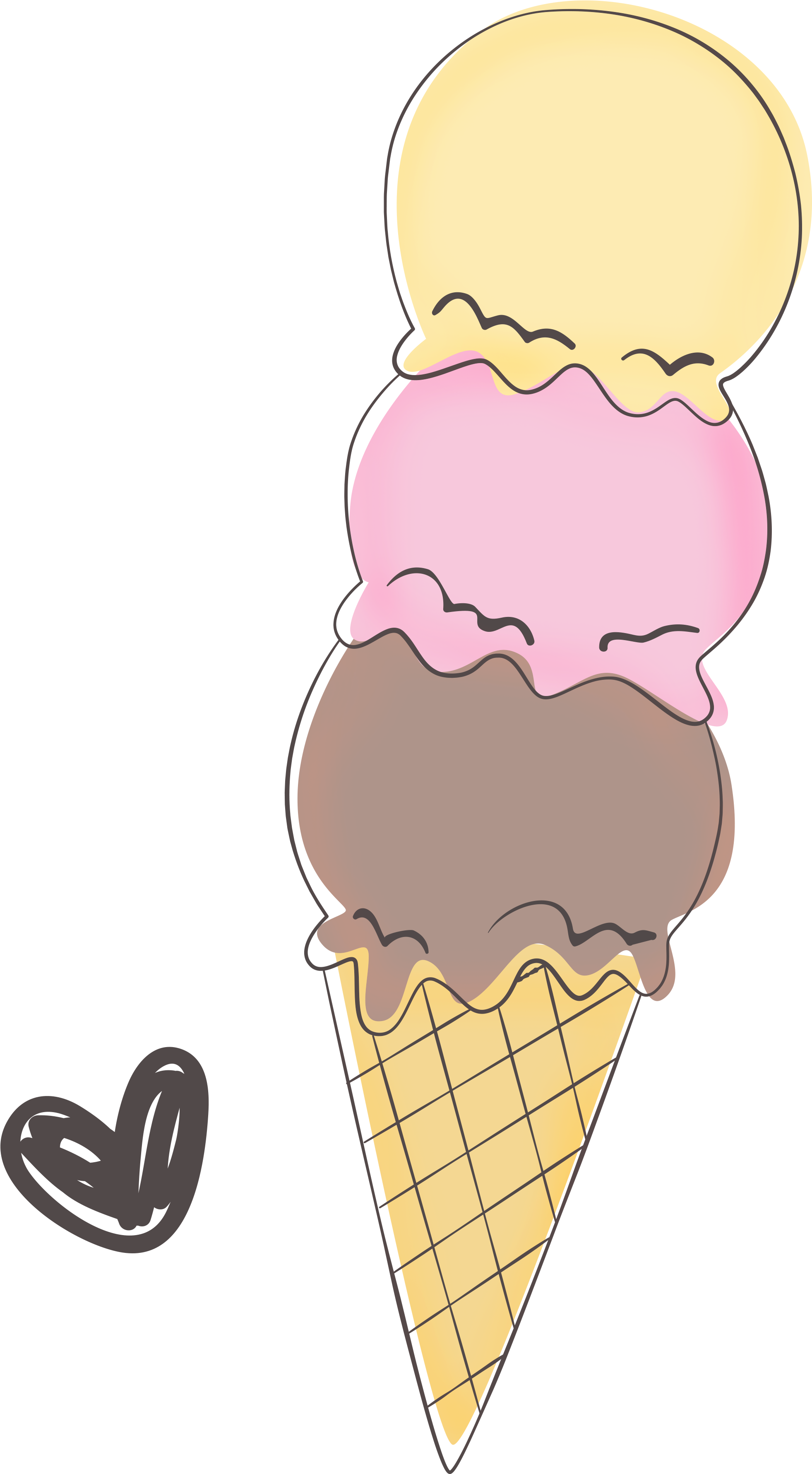 Triple Scoop Ice Cream Cone