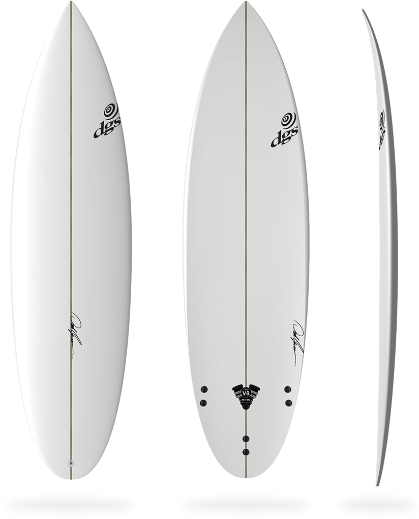 Triple View White Surfboard