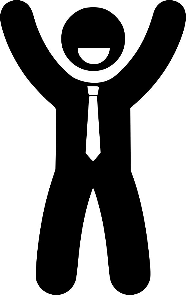 Triumphant Business Figure Silhouette