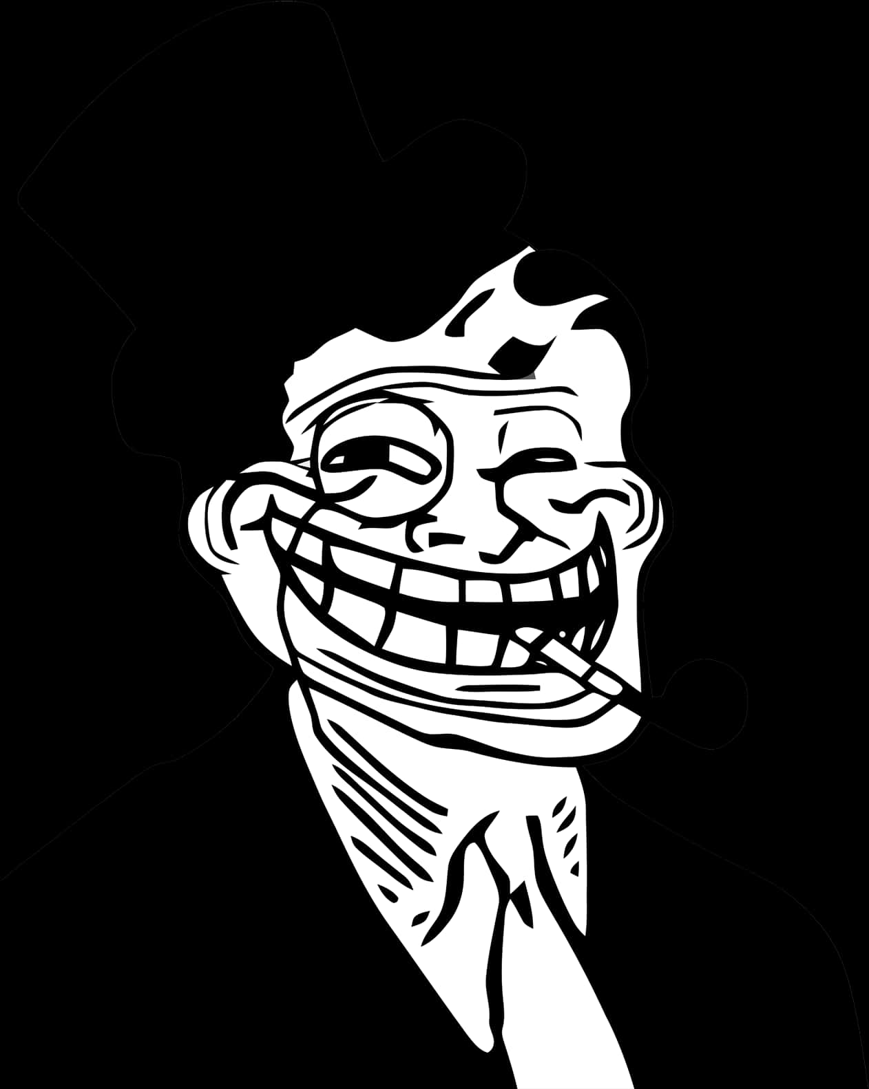 Trollface Meme Blackand White