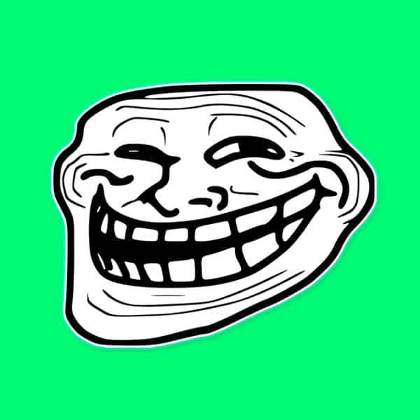 Trollface Meme Green Background