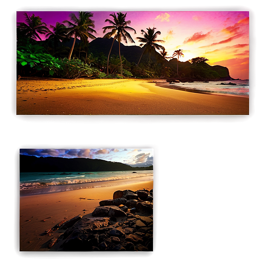 Tropical Beach Sunset Png Arn14