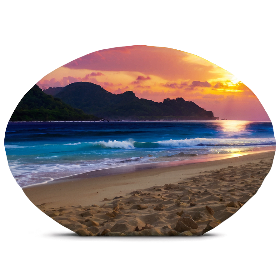 Tropical Beach Sunset Png Baq12