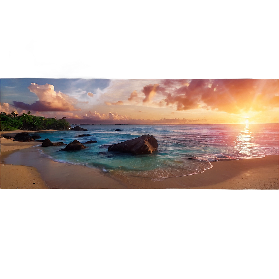 Tropical Beach Sunset Png Dpm34