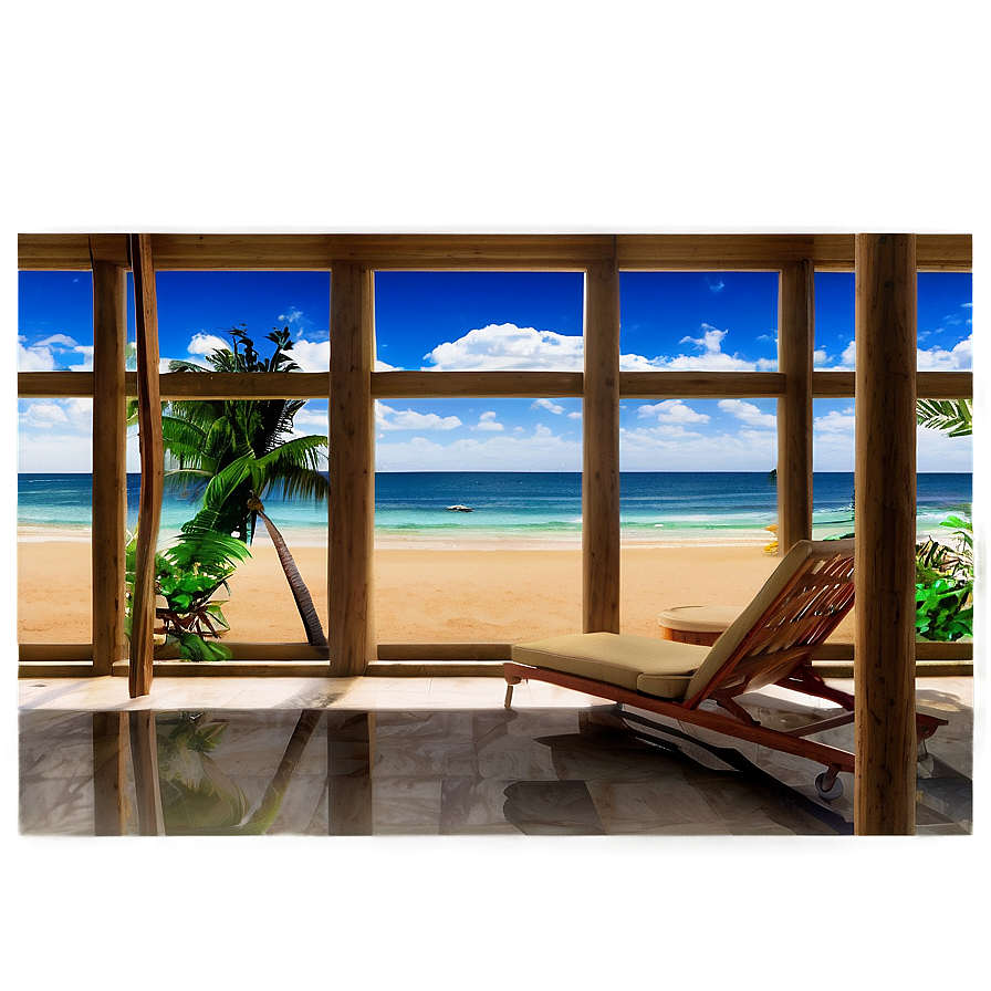 Tropical Beach View Windows Png 06112024