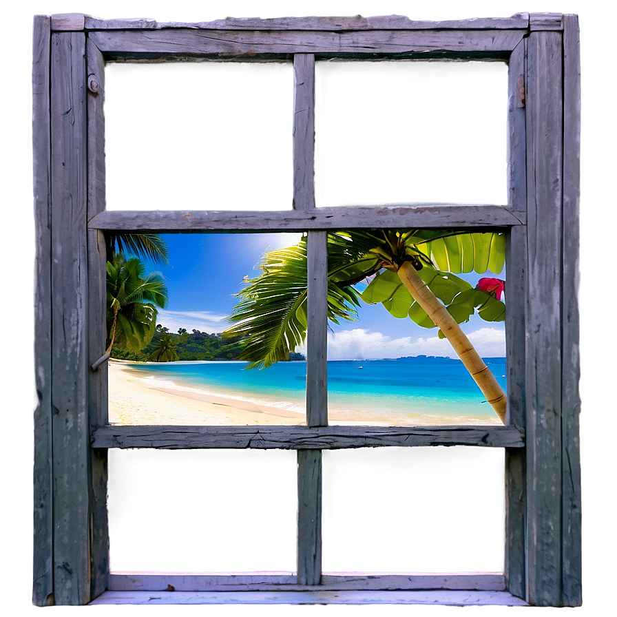 Tropical Beach View Windows Png Lsv97