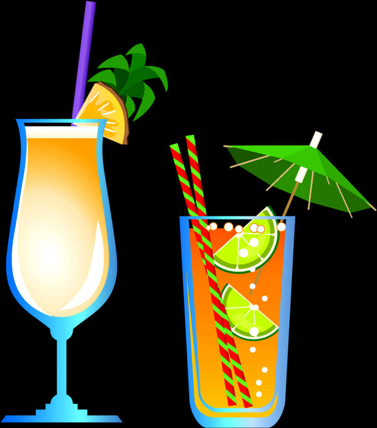 Tropical Cocktail Illustration