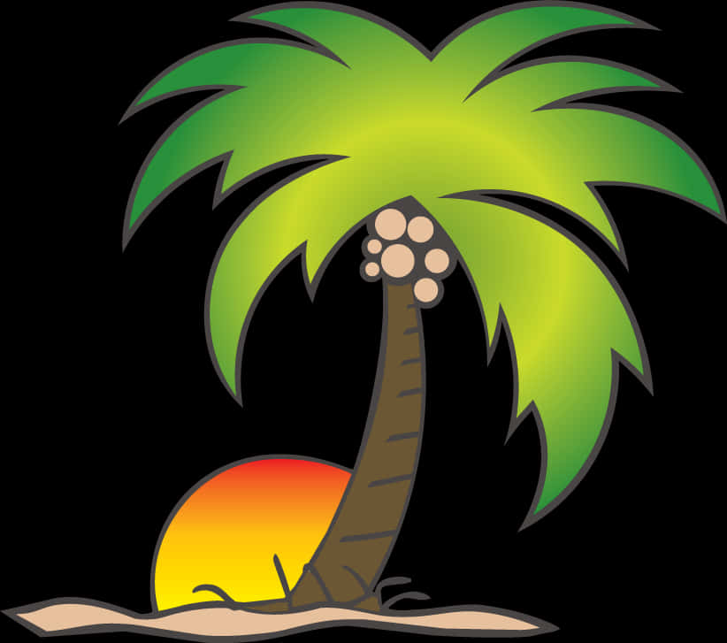 Tropical Coconut Tree Vector