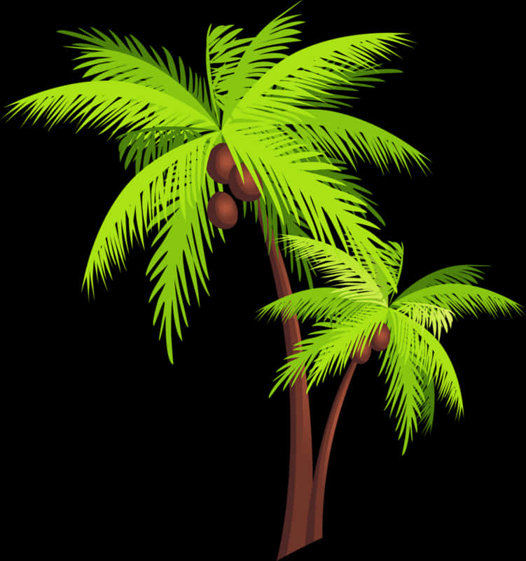 Tropical Coconut Trees Illustration