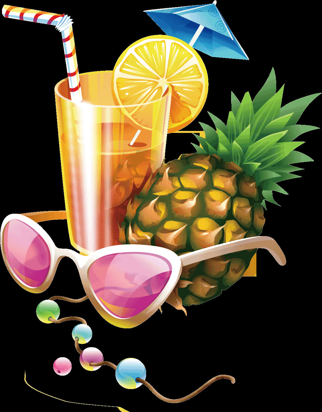 Tropical Drinkand Sunglasses