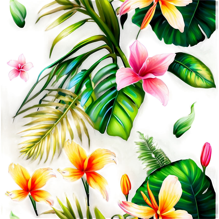 Tropical Floral Pattern Png Kwh42